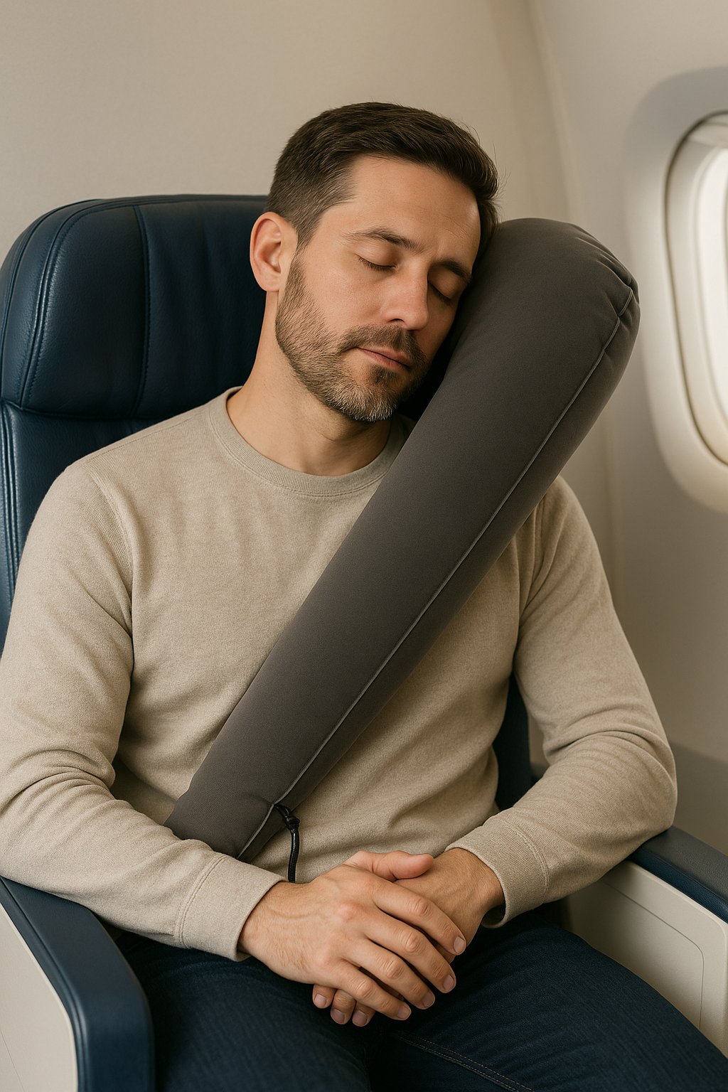 Inflatable Travel Pillow | Portable Neck & Head Support Cushion | Airplane Sleeping Pillow | Compact Travel Accessory for Flights and Cars